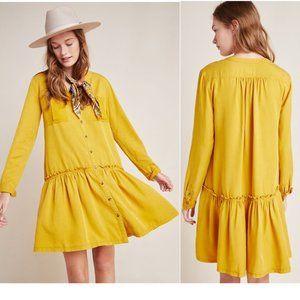 Anthropologie Marlie Button-Front Chambray Tunic